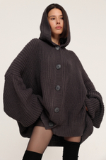 Кардиган вязанный с капюшоном