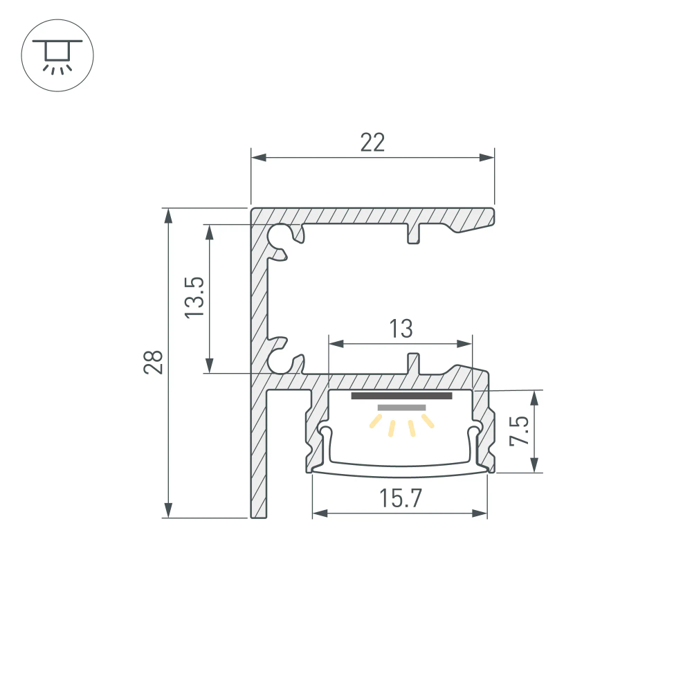 Профиль WALL-2228-2000 ANOD BLACK (Arlight, Алюминий) 050488
