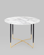 Стол обеденный Даймакс 110*110 белый мрамор