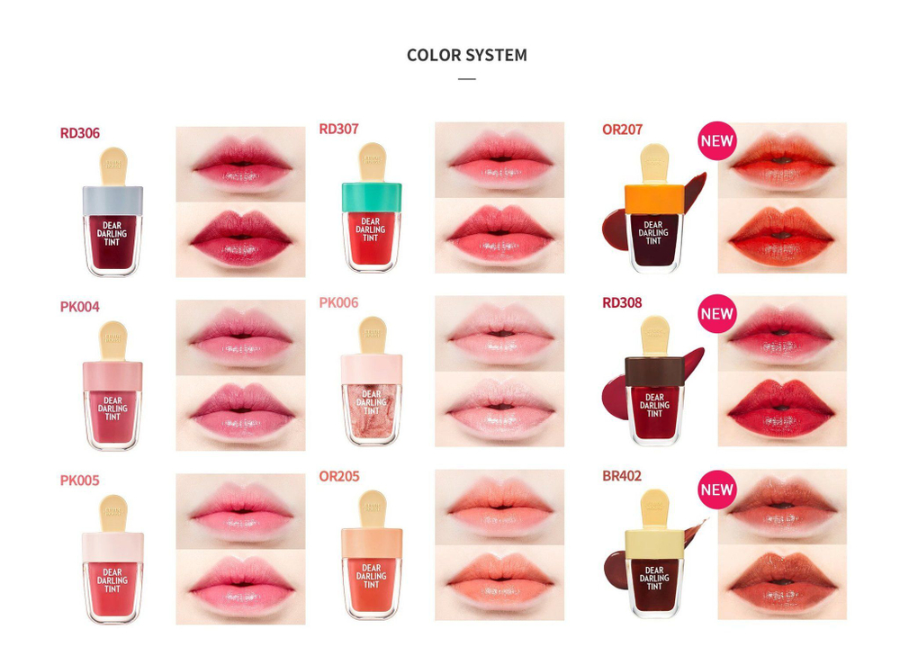 Тинт для губ Etude House RD306 Dear Darling Tint Water Gel Ice Cream Shark Red Красная Акула