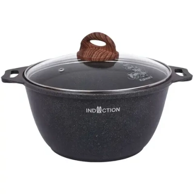 Кастрюля 2л «Granit Ultra Induction»(blue) со стеклянной крышкой Хкгги22а