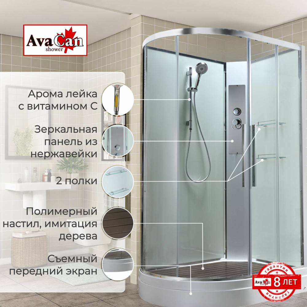 Душевая кабина EM2912RNT без крыши прозрачная