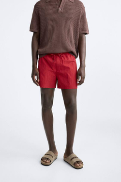 ZARA ПЛАВКИ КЛАССИЧЕСКОГО КРОЯ, КРАСНЫЙ