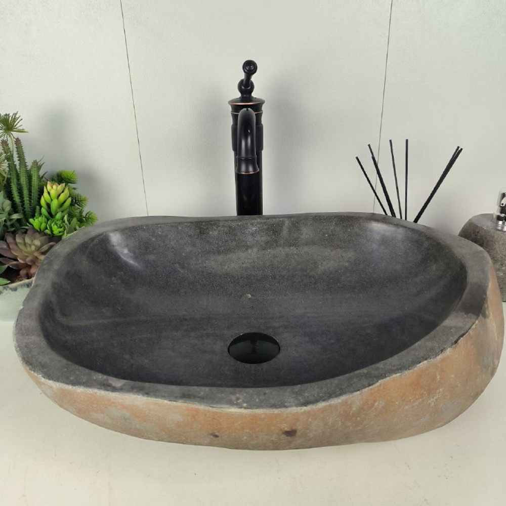 Раковина из речного камня RS-62076 (60*42*15)