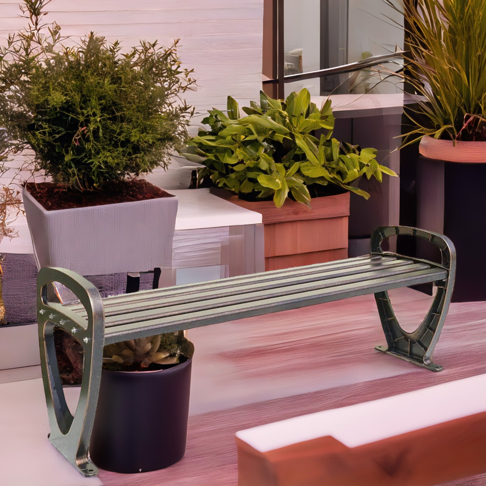 Лавочка уличная садовая из литого алюминия БЕРЛИН «BERLIN» 150х43х54,5 см бронза