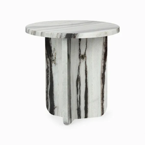 Кофейный стол Pia Ø41х41 см, черно-белый мрамор