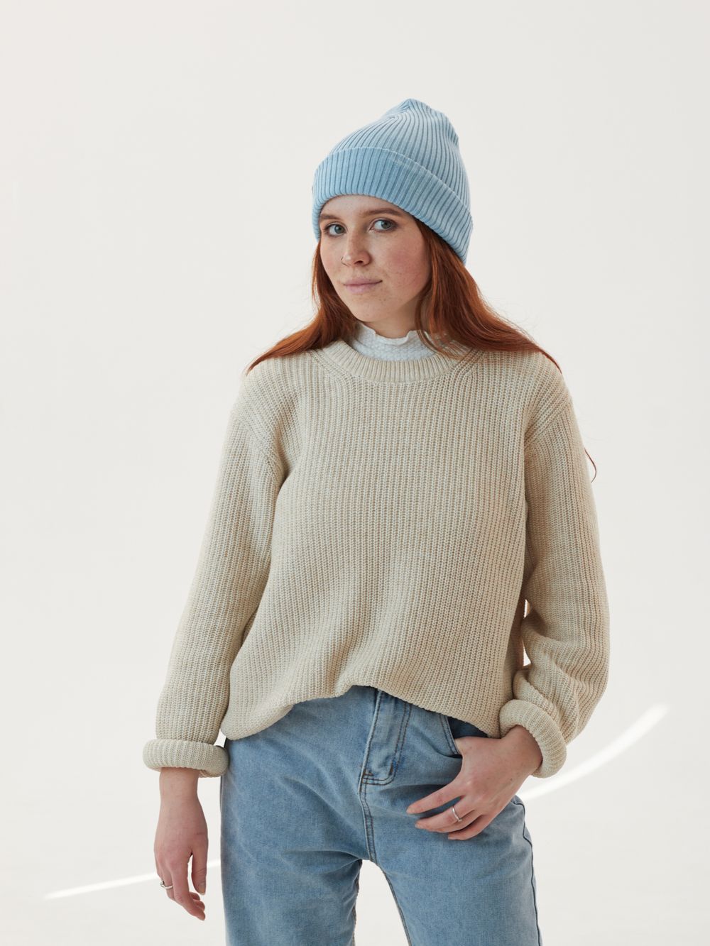 Шапка вязаная весенняя/осенняя МУЛА (Ниагара)