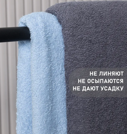 Махровое полотенце 30*60см (голубой/темно-серый)