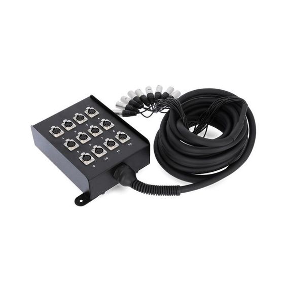 Adam Hall K 12 C 10 - мультикор со стейдж-боксом, 12 x XLR возврат, 12 x 0.314 мм2, 10 м