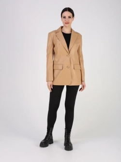 Кожаная куртка демисезонная блейзер