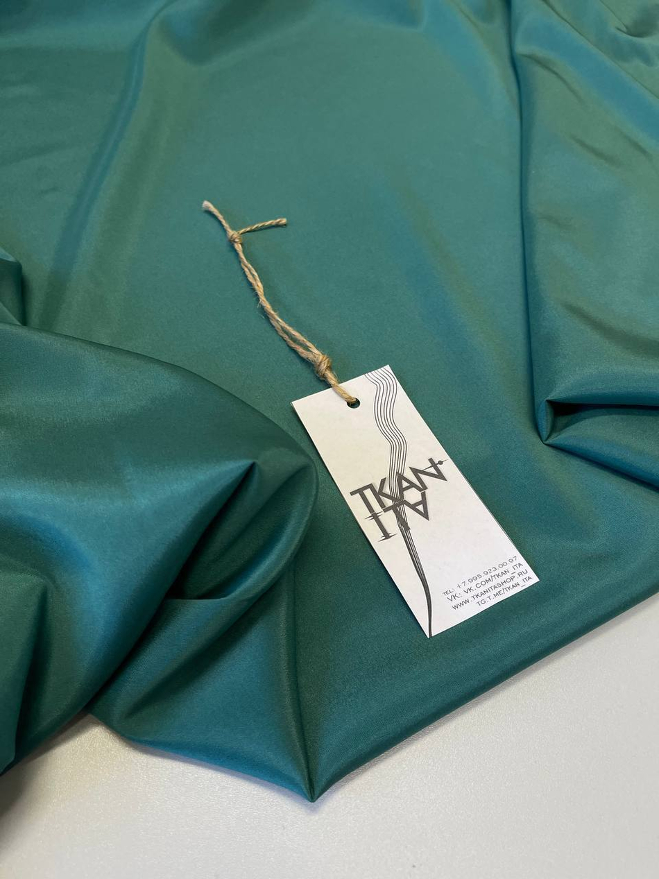 Однотонная подкладочная вискоза с ацетатом и эластаном (69%вискоза/28%ацетат/3%эластан, Морская бирюза, 136, 80 гр/м2)