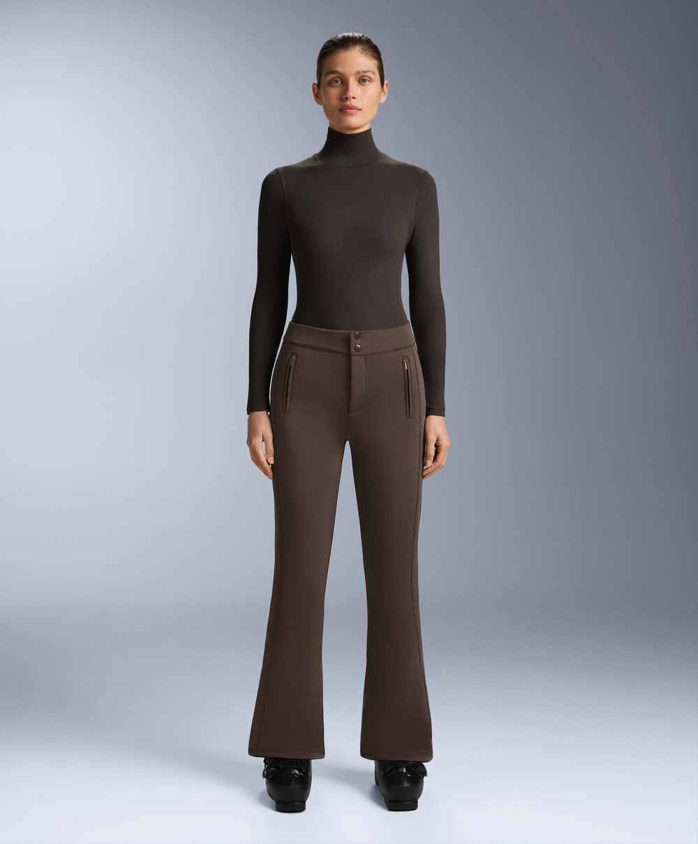 Oysho Термофутболка флисовая Base Layer с высоким воротом, темно-коричневый