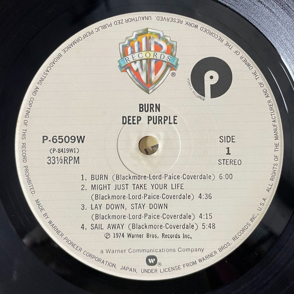 Винтажная виниловая пластинка LP Deep Purple Burn (Japan 1979) (Obi) Mistreated