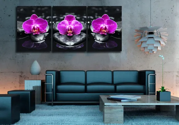 Модульная картина "Фиолетовые орхидеи"