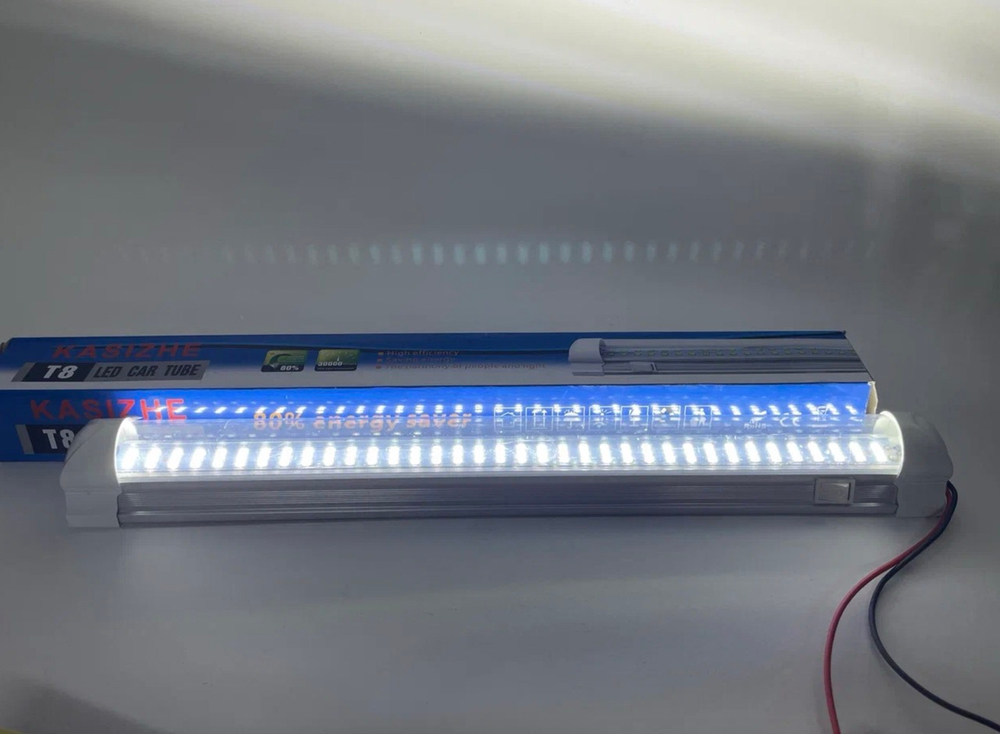 Плафон (Светлый) освещения салона автомобиля, светильник, 30 см, 12 Вт, 108 светодиодов, с выключателем, 12-80V (1 шт)