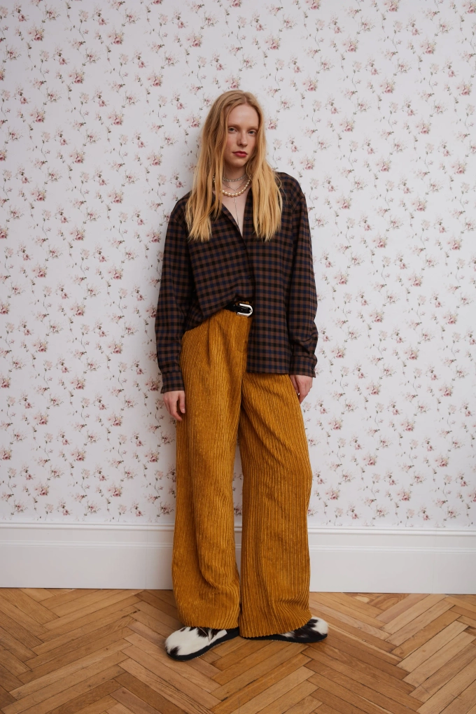 Брюки вельветовые, охра