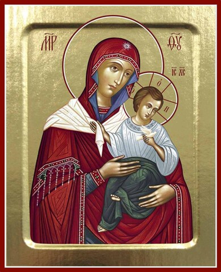 Икона Пресвятой Богородицы, Царьградская (Спасо-Елеазаровская), на дереве: 125 х 160 (Синопсисъ)