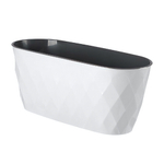 Горшок для цветов Laurel овальный 354*152*150 мм, 5 л с дренажной вставкой (белый)