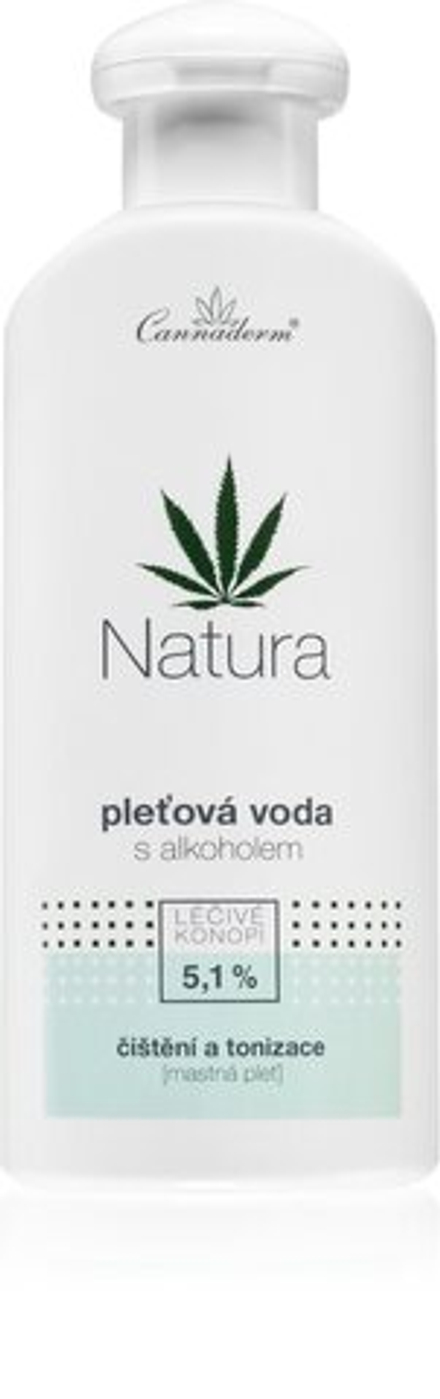 Cannaderm Natura Face tonic for oily skin - Очищающий лосьон для лица с конопляным маслом /   200  ml  / GTIN 8594059735836