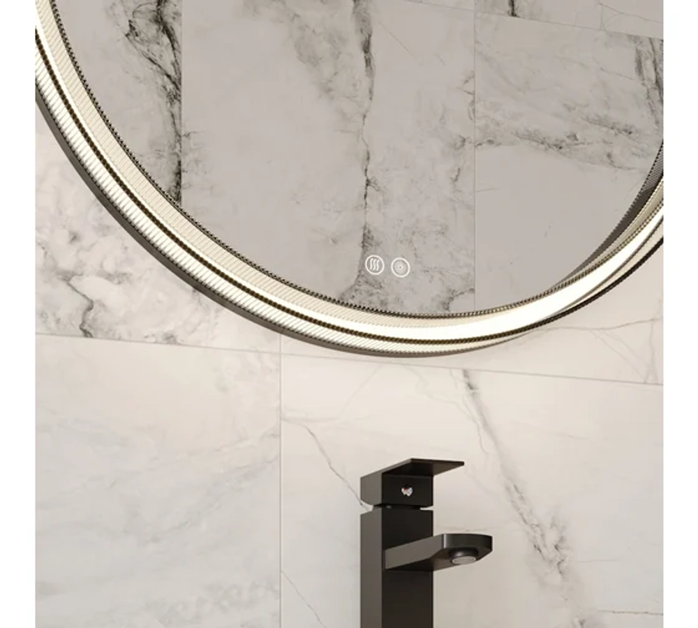 Зеркало Teymi Lina Romantic Black D60 LED подсветка, сенсор, антипар