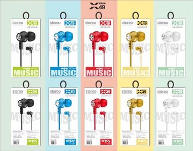 Headphones Enjoy Stereo X49 Mix color MOQ:100 (华乐)