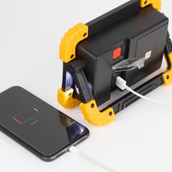 Светодиодный фонарь ЭРА Рабочие Практик PA-803 прожектор аккумуляторный на батарейках 10 Вт COB + 3 Вт LED, 4 режима | Прожекторные фонари