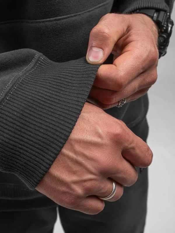 Худи Basic с начесом темно-серый - фото 5