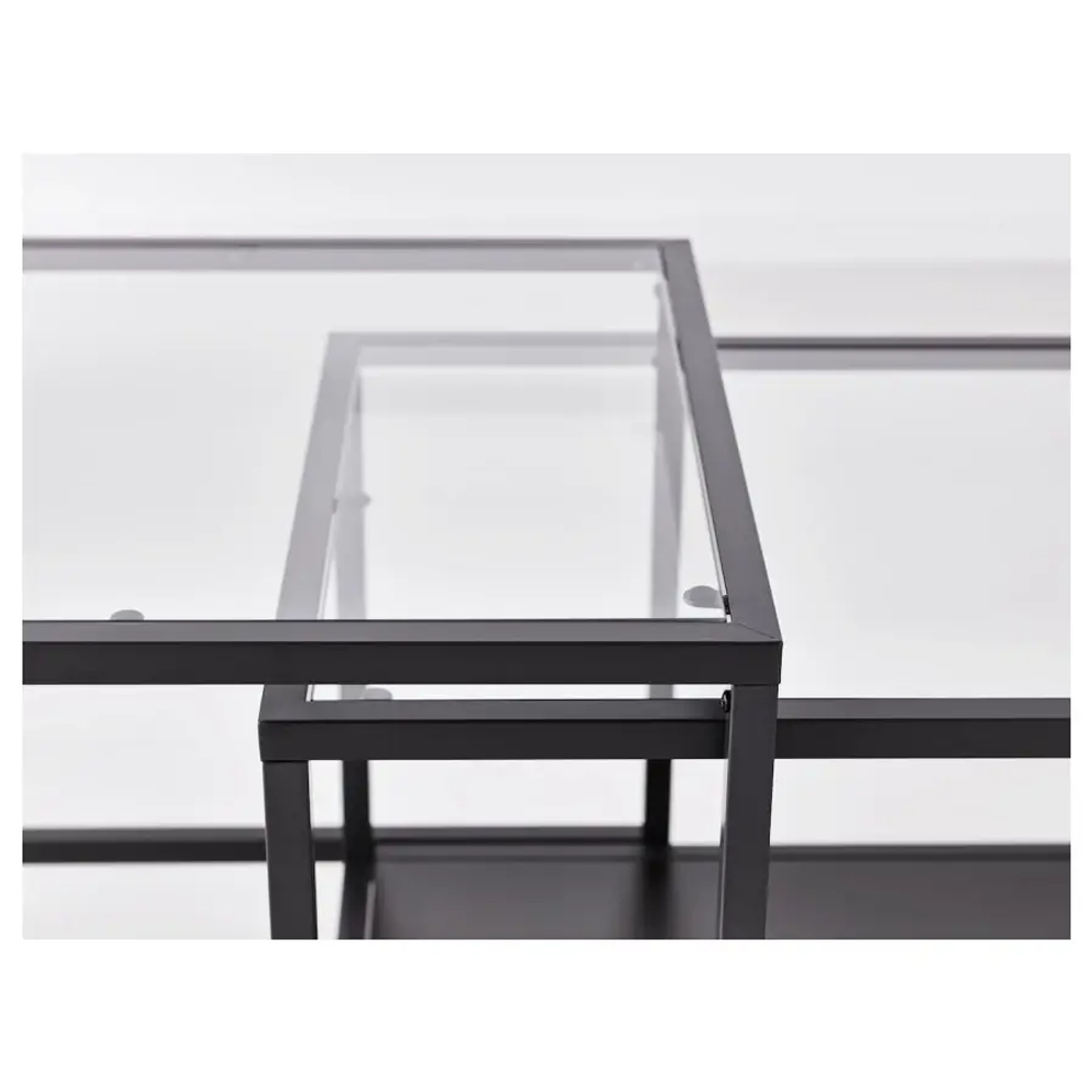 Комплект столов, 2 шт. - IKEA VITTSJÖ/ИКЕА ВИТШЁ , черно-коричневый/стекло