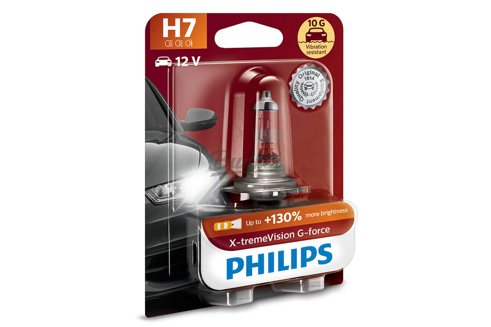 Галогенные автолампы Philips X-treme Vision +130% H7, (шт.)