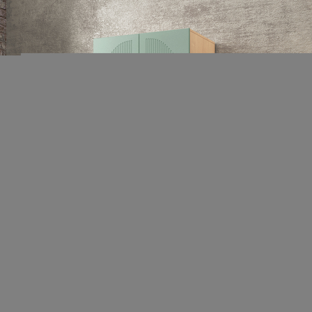 Шкаф Агератум МДФ двухсекционный Лайн шалфей (0,27) А10024 матовая - Дуб Сонома 3025  120*60*260