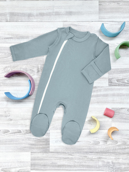 Комбинезон Mjölk Sleep and Play Baby Blue, швы наружу