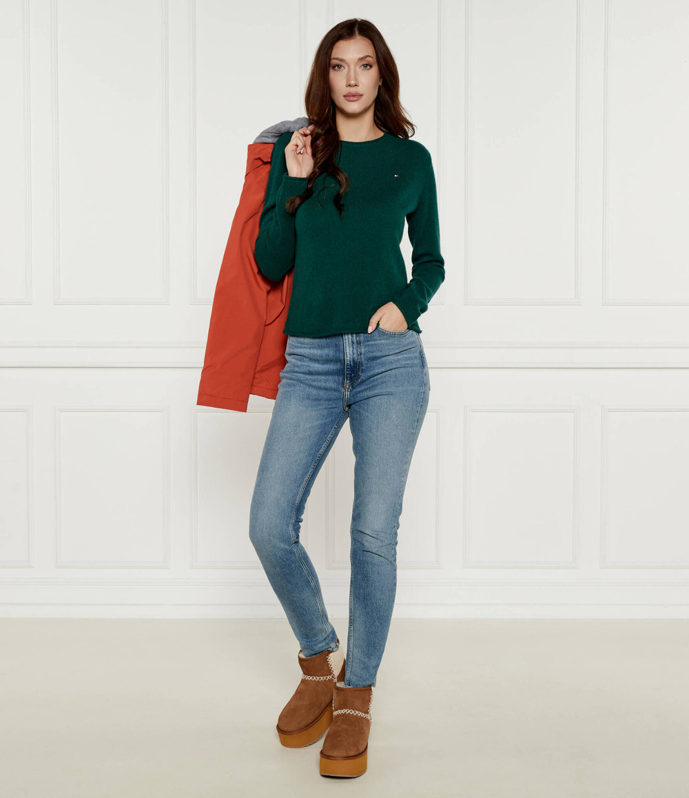 Хлопковый свитер Tommy Hilfiger - темно-зеленый(WW0WW44161)