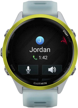 Смарт-часы Garmin Forerunner 570 47мм 1.4" AMOLED корп.золото белое рем.бирюзовый разм.брасл.:135-205мм (010-02971-01)