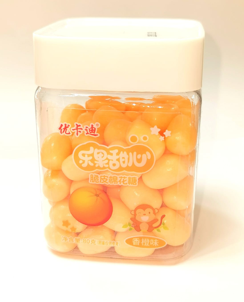 Жевательная конфета обезьянка коробочка апельсин 80гр