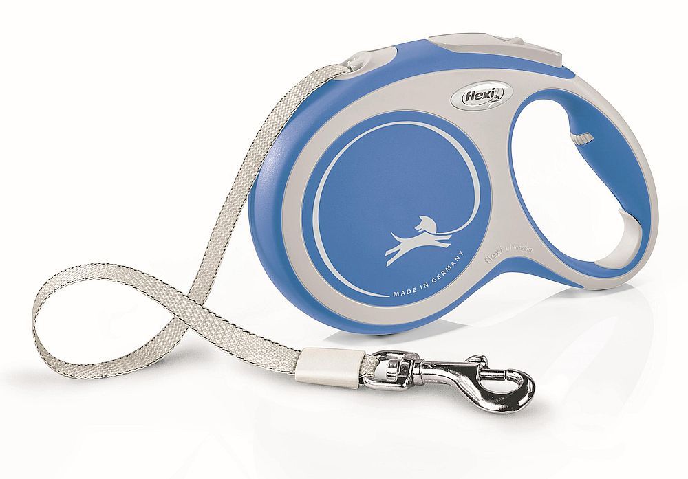 flexi рулетка NEW LINE Comfort L (до 50 кг) лента 8 м серый/синий