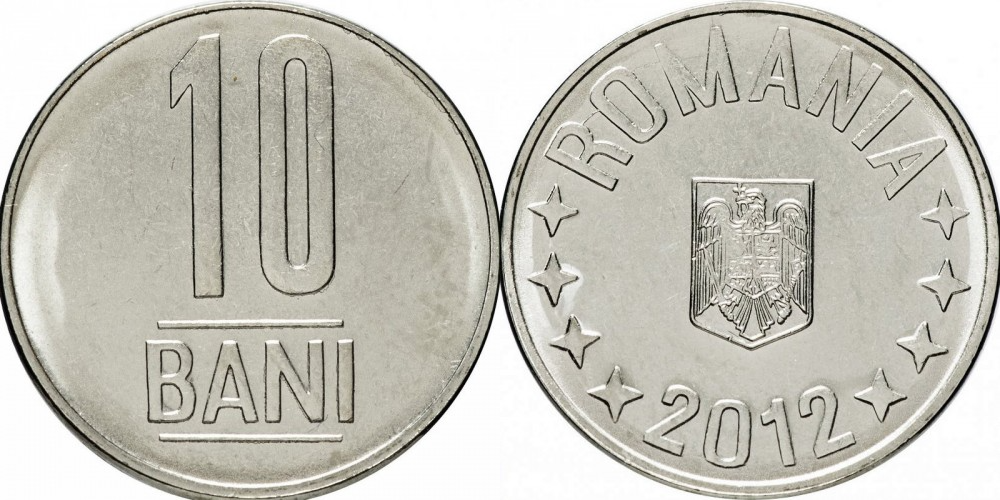 Румыния 10 бань, 2005 - 2017 Герб XF