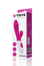 Вибратор для G-точки с клиторальным стимулятором A-Toys Area (10 режимов,18.5 см) (Цвет: розовый с белым)