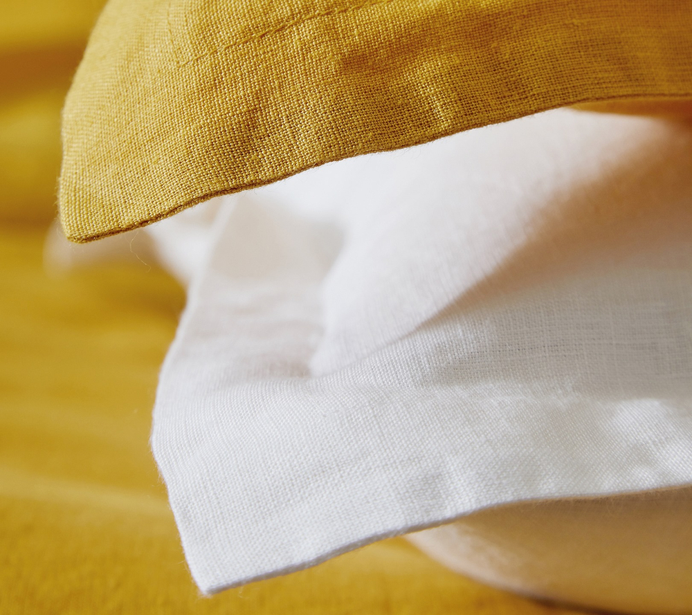 Постельное белье 2 спальное евро Blanc des Vosges Luxor Curry желтое