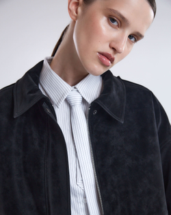 Куртка из искусственной замши с утеплителем черный