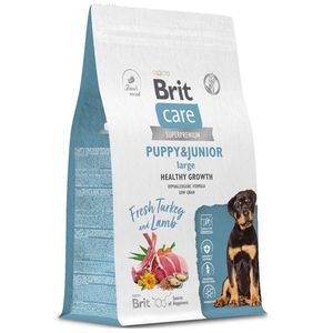 Сухой корм Brit Care Dog Puppy&Junior L для щенков крупных пород с индейкой и ягненком, Здоровый рост и развитие
