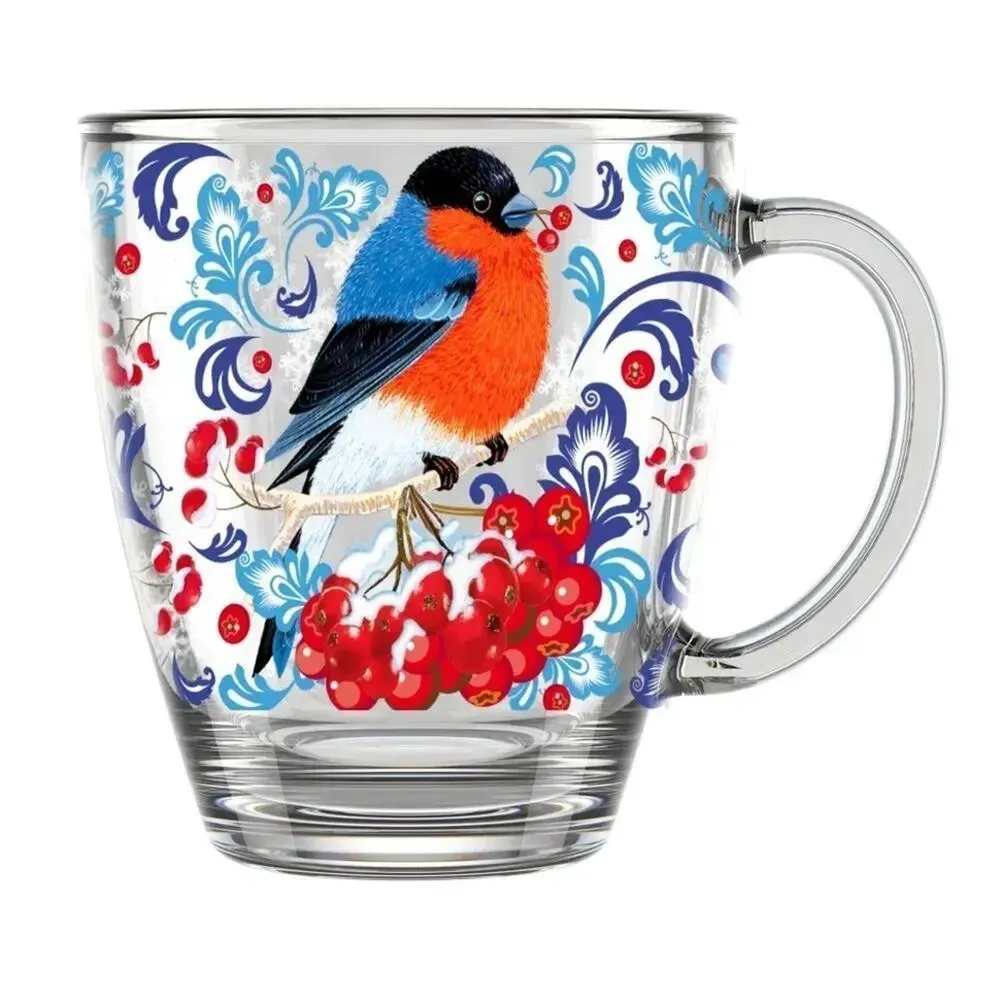 Кружка для чая 350мл, Снегири на рябине