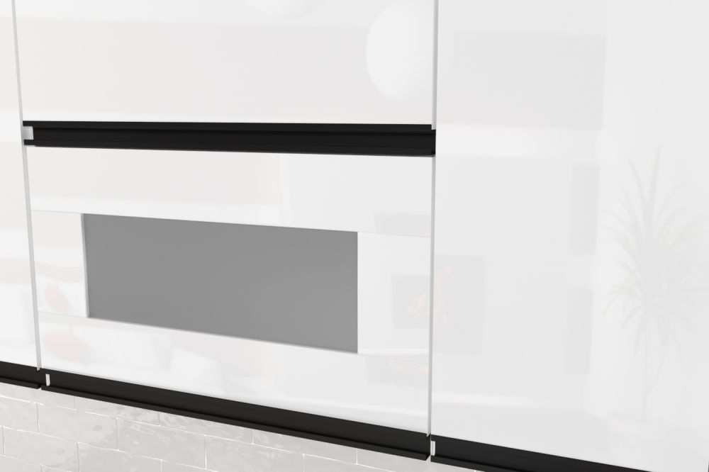 Кухонный гарнитур Лотос базис 2400мм (Белый глянец/Белый, Кастилло темный)