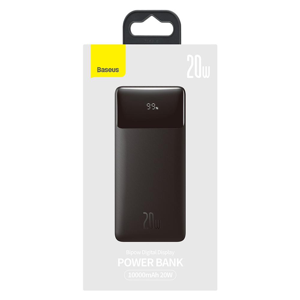 Внешний аккумулятор Baseus Bipow Digital Display Power Bank C+2U 10000mAh 20W - Black