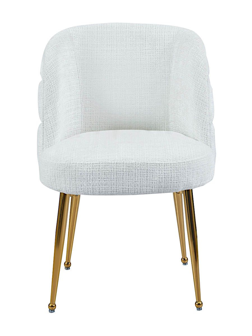 Стул LA ALTA VIENNA белый велюр, каркас золото