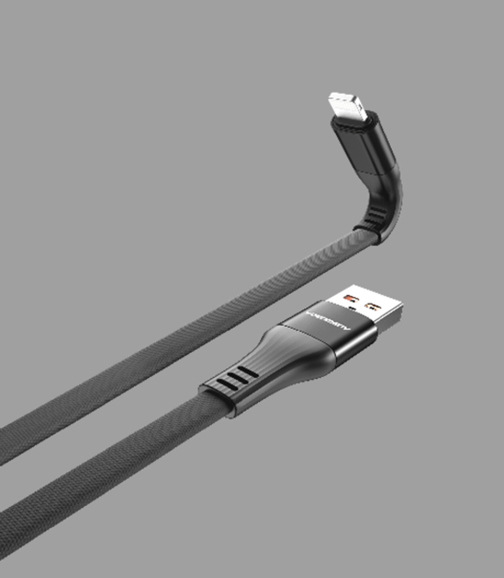 Кабель USB - Lightning DENMEN D47L 2.4A (черный) 1м