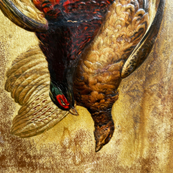 Н/х. Фазаны. Охотничьи трофеи. Копия с работы Магуайр Х. Фанера, печать. Ок. 1900 г.