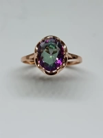 Кольцо серебряное с синтетическим кварцем