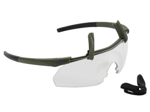 Очки стрелковые ShotTime Caracal, защитные, зелёные, линза прозрачная