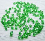 БП021ДС23 Хрустальные бусины "рондель", цвет: зеленый AB прозрачный, 2х3 мм, кол-во: 95-100 шт.