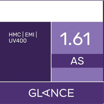 Линза для очков Glance 1.61 AS HMC/EMI/UV400